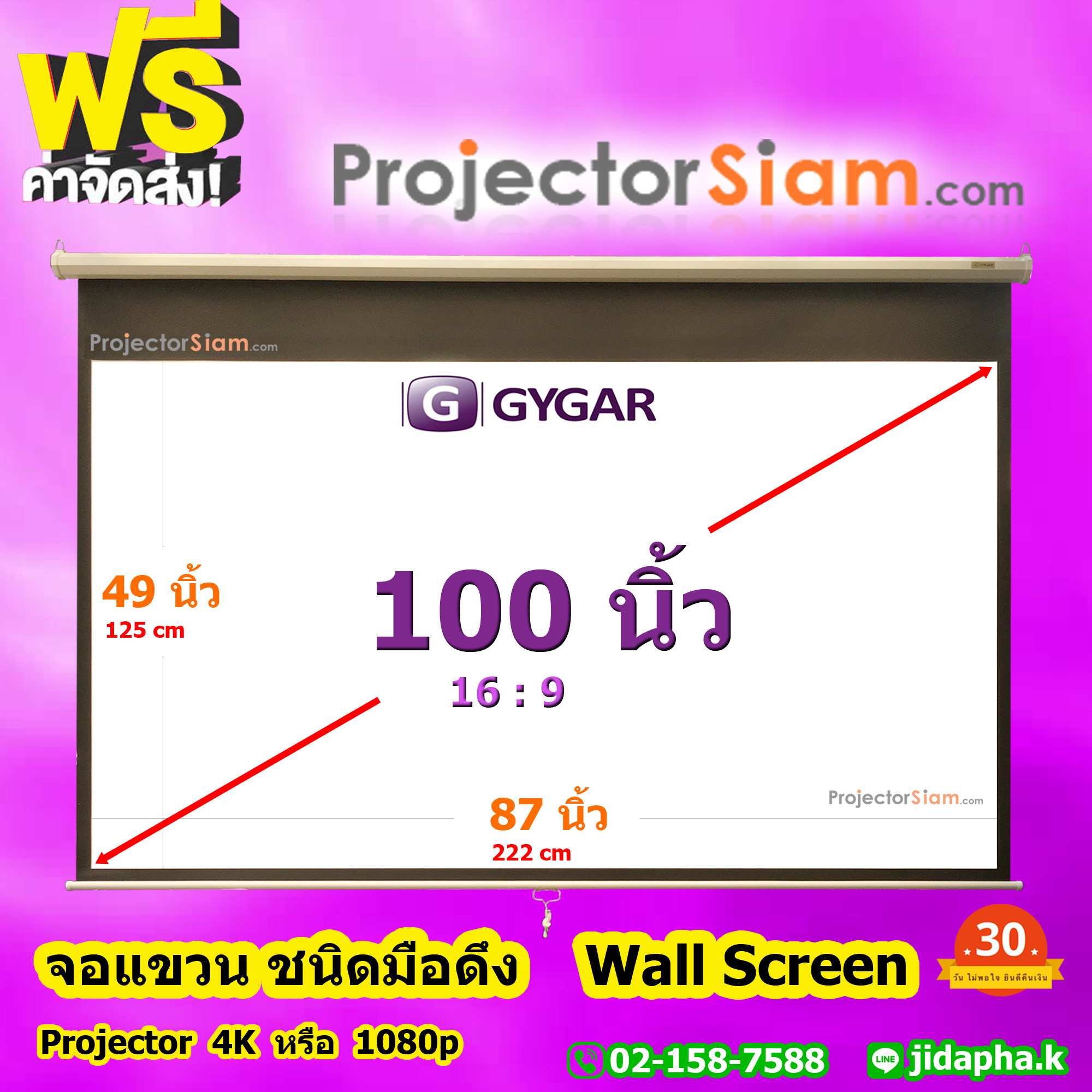 Gygar Wall Screen 100" 16:9